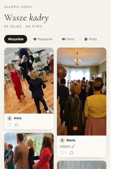 Galeria gości na telefonie: zdjęcia z parkietu i stołów z podpisami autorów